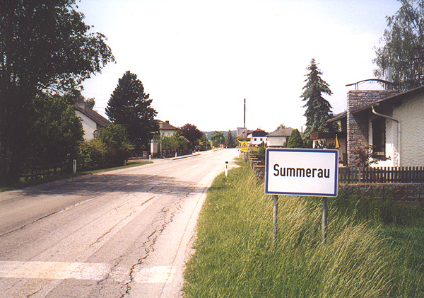 Ortseingang Summerau bei Freistadt, Österreich